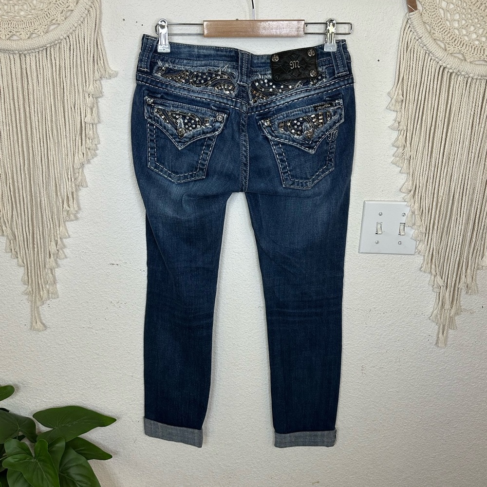 Miss me bling detail skinny denim jeans size 28 - Picture 2 of 5